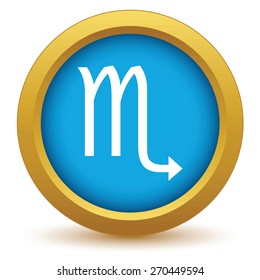 Gold Scorpio icon on a white background. Vector illustration