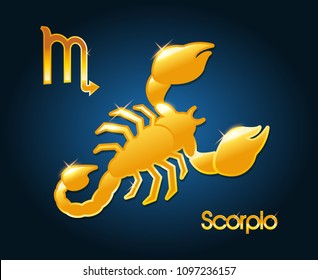Gold scorpio zodiac astrology sign