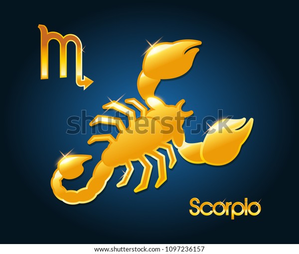 Gold Scorpio Zodiac Astrology Sign Stock Vector Royalty Free 1097236157 Shutterstock 7195