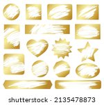 Gold scratch off ticket, lottery scratching cards, instant win game. Golden lucky winner tickets, erased scratchcard elements vector set. Gambling or fortune concept, getting jackpot