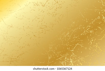 Gold scratched texture vector background