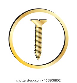 Gold Screw Icon
