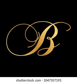 gold script letter B