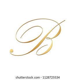 gold script letter B