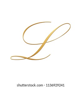 Gold Script Letter L