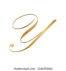 Gold Script Letter Y Stock Vector (Royalty Free) 1144703465 | Shutterstock