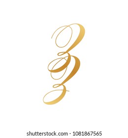 gold script letters z, monogram 