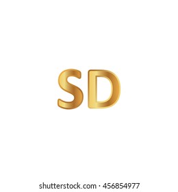 gold SD icon on white background
