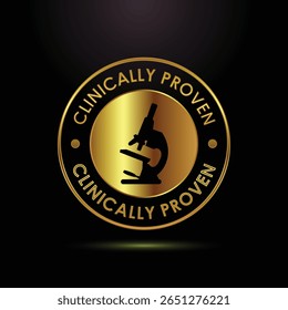 Gold Seal, Clinically Proven Microscope Icon - Premium Quality, Medical Research, Scientific Badge