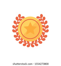 Gold seal design, Winner competition success sport achievement leadership and challenge theme Vector illustration