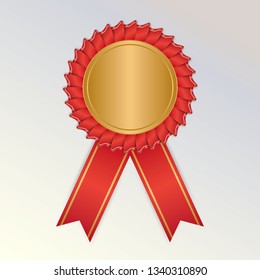 gold seal of quality template ,label , award with ribbons. Vector illustration