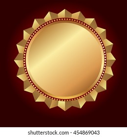 gold seal of quality template ,label , award with ribbons. Vector illustration.