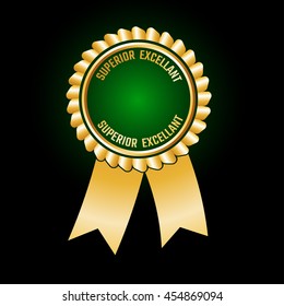 gold seal of quality template ,label , award with ribbons. Vector illustration.