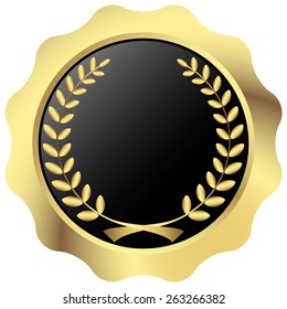 gold seal of quality template with laurel wreath