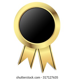 gold seal of quality template with ribbons
