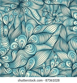 Gold seamless abstract hand-drawn pattern, waves background eps10