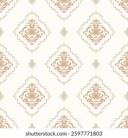 Gold seamless Damask pattern vector illustration design for fashion, fabric, texture, wallpaper, clothing, wrapping, decoration and all prints