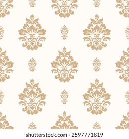 Gold seamless Damask pattern vector illustration design for fashion, fabric, texture, wallpaper, clothing, wrapping, decoration and all prints