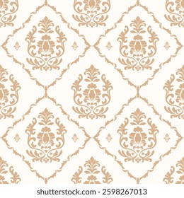 Gold Seamless Damask Pattern vector illustration design for fashion, fabric, texture, wallpaper, clothing, wrapping, decoration and all prints