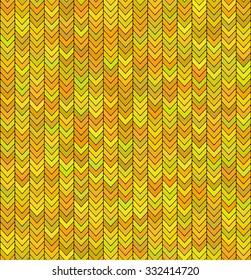 Gold seamless knitted sweater pattern. Christmas and New Year holidays abstract background. Vector illustration