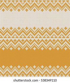 Gold Seamless Knitting Pattern.Design Background with a Place for Text