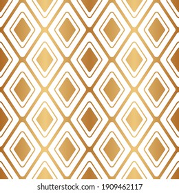 Gold seamless pattern. Abstract geometric background. Repeated golden texture. Repeating elegant squares design for tiles, covers, cases, gift wrappers, curtains, textiles, wallpapers, prints. Vector 