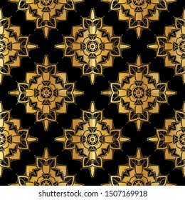Gold Seamless Pattern Background , Traditional Pattern