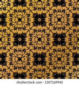 Gold Seamless Pattern Background , Traditional Pattern
