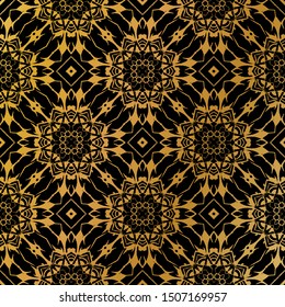 Gold Seamless Pattern Background , Traditional Pattern