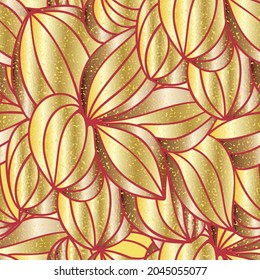 Gold seamless pattern. Drawing with dots. Vector illustration.