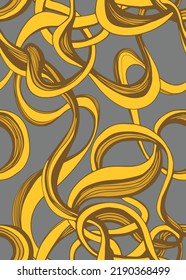 Gold seamless pattern of endless ribbons. Can be used for textile design