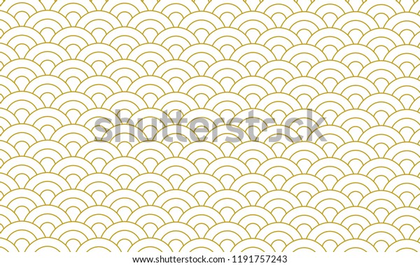 Gold Seamless Pattern Japanese Style Gold Stock Vector (Royalty Free ...