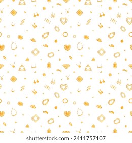 Gold seamless pattern in jewelry style