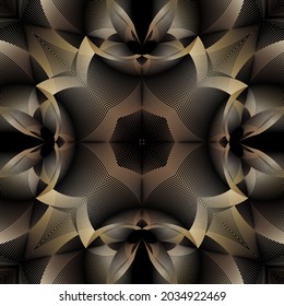 Gold nahtlose Muster, Ornamente, abstrakter floraler Hintergrund, Vektordekorative Elemente.