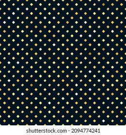 Gold seamless pattern. Gold rhombs on navy background.