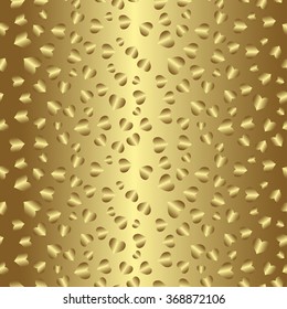 Gold seamless pattern, romantic golden background with hearts, love style vector  illustration, wedding or valentine day foil design