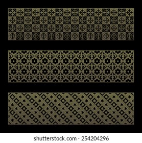 Gold seamless pattern with royal elements in a gothic style. Ornament for a tiles and mosaics. Vector background. 