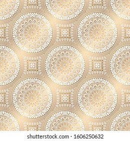 Gold seamless pattern. Vintage decorative elements