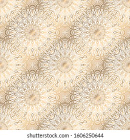 Gold seamless pattern. Vintage decorative elements