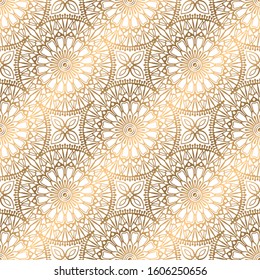 Gold seamless pattern. Vintage decorative elements