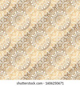 Gold seamless pattern. Vintage decorative elements