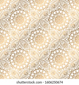 Gold seamless pattern. Vintage decorative elements
