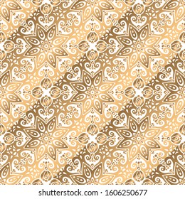 Gold seamless pattern. Vintage decorative elements