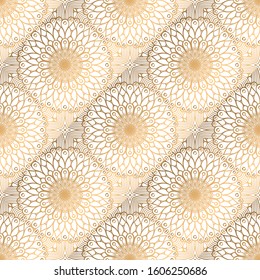 Gold seamless pattern. Vintage decorative elements