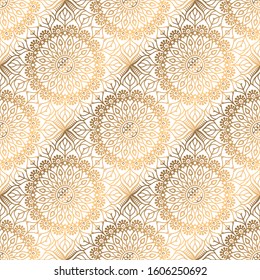 Gold seamless pattern. Vintage decorative elements