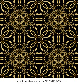 Gold seamless pattern. Vintage decorative elements. Hand drawn background. Islam, Arabic, Indian, ottoman motifs. Perfect for printing on fabric or paper.