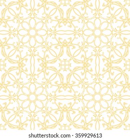 Gold seamless pattern. Vintage decorative elements. Hand drawn background. Islam, Arabic, Indian, ottoman motifs. Perfect for printing on fabric or paper.