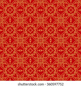 Gold seamless pattern. Vintage decorative elements. Hand drawn background. Islam, Arabic, Indian, ottoman motifs. Perfect for printing on fabric or paper.