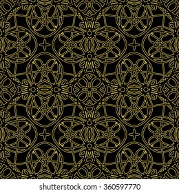 Gold seamless pattern. Vintage decorative elements. Hand drawn background. Islam, Arabic, Indian, ottoman motifs. Perfect for printing on fabric or paper.