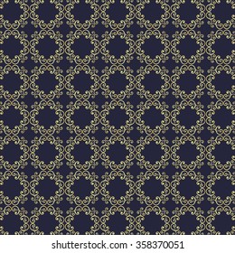 gold seamless vector ornament against a dark background